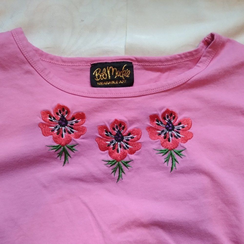 Vintage Bob Mackie Wearable Art Poppy T-Shirt
